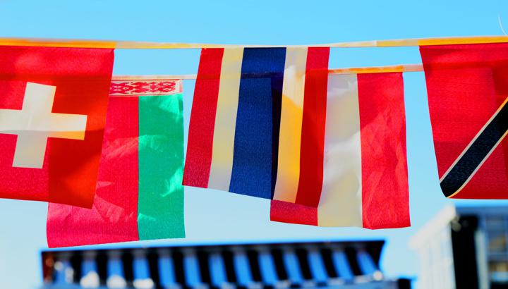 assorted-color flags