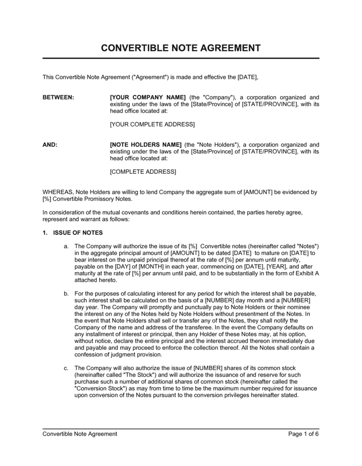 What is convertible note in venture capital? AbstractOps