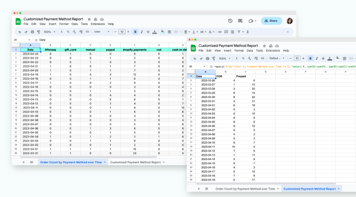 How to create a report identifying cash on delivery payments