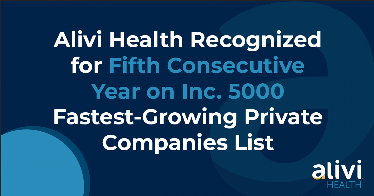 Alivi Health Recognized for Fifth Consecutive Year on Inc. 5000 F