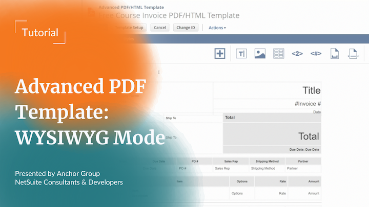 NetSuite Advanced PDF | Intro to WYSIWYG Mode | Anchor Group