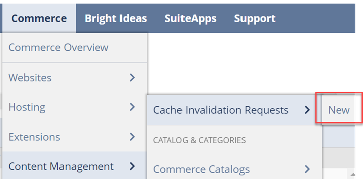 NetSuite cache invalidation request navigation