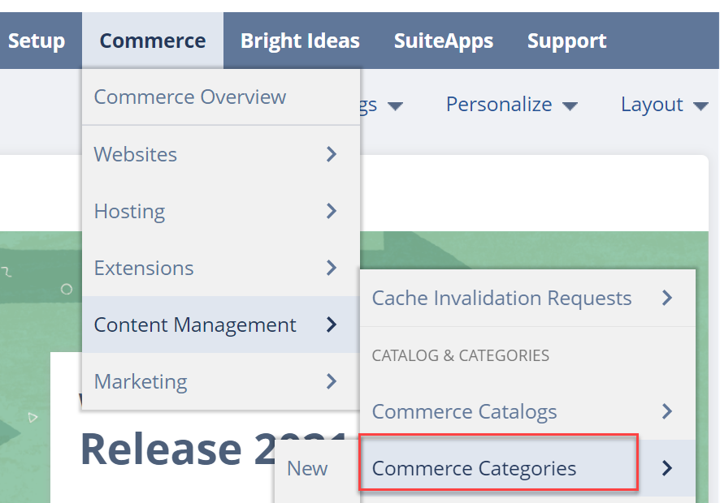 NetSuite commerce category navigation