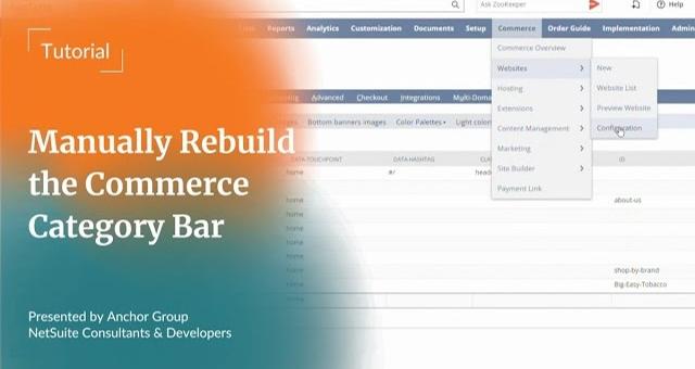 Manually Rebuilding the Navigation Bar | SuiteCommerce Categories