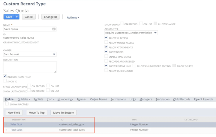 netsuite custom record values for saved search progress bar