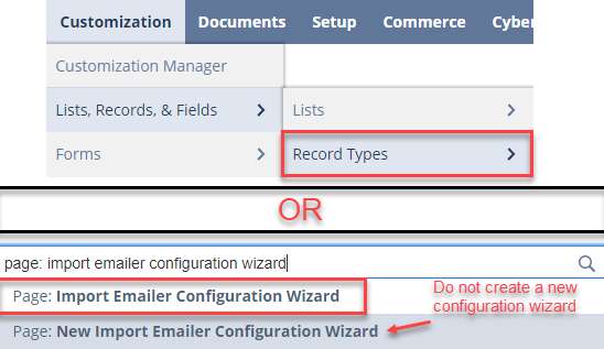 finding configuration wizard page