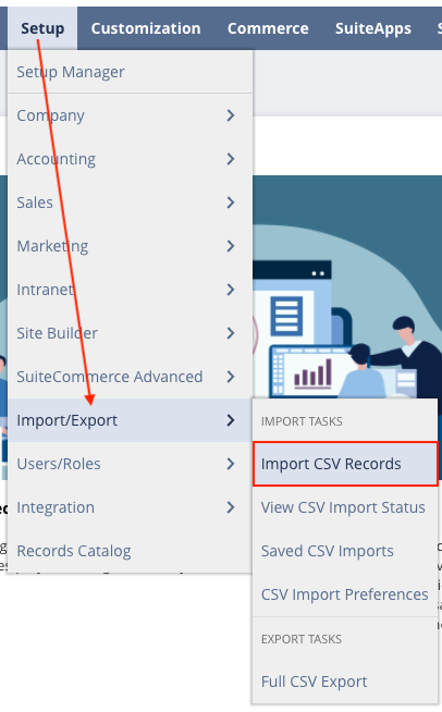 Import CSV Records Navigation