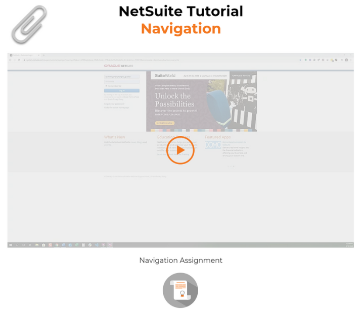 NetSuite Navigation Tutorial