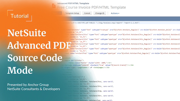 Intro to NetSuite Advanced PDF Source Code Mode | Tutorial