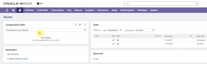 netsuite dashboard purple theme