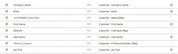 netsuite import assistant step 4 field mapping pre-mapped fields