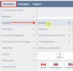 netsuite navigation commerce hosting domains