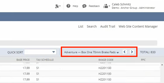 netsuite page results scroll dropdown page navigation