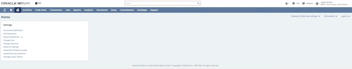 netsuite home dashboard