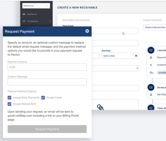 Paystand request payment screenshot