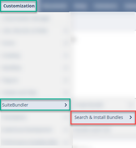 search and install suitebundle navigation