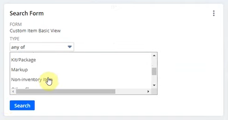 netsuite search form portlet