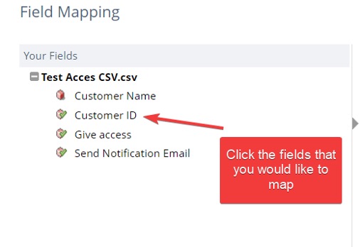 select csv facets for mapping