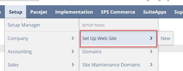 NetSuite Set Up Web Site Navigation