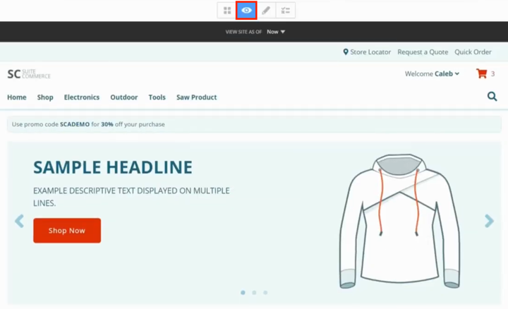 site management tools view mode