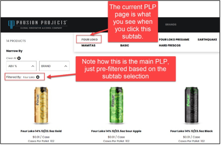 suitecommerce category plp vs filters