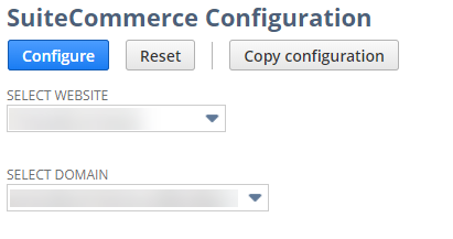 suitecommerce configuration select domain