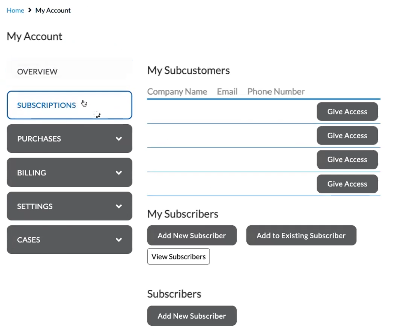 manage subscribers in suitecommerce myaccount