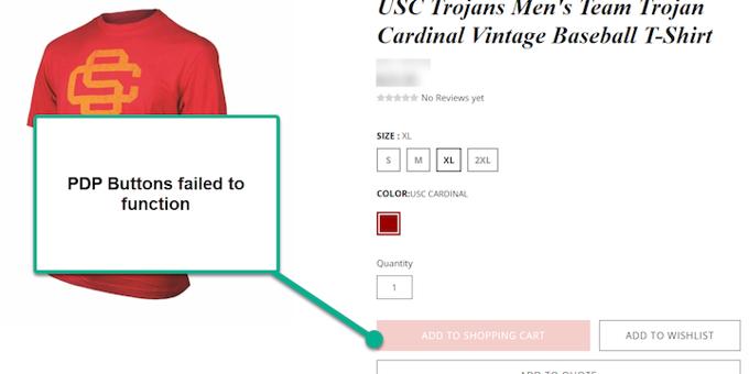 SuiteCommerce PDP Buttons Not Working  