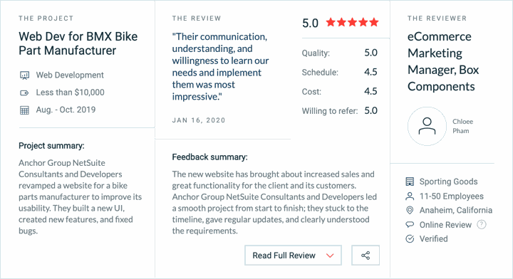 5-star reviews for Anchor Group