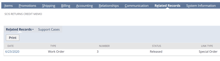 Work order dashboard