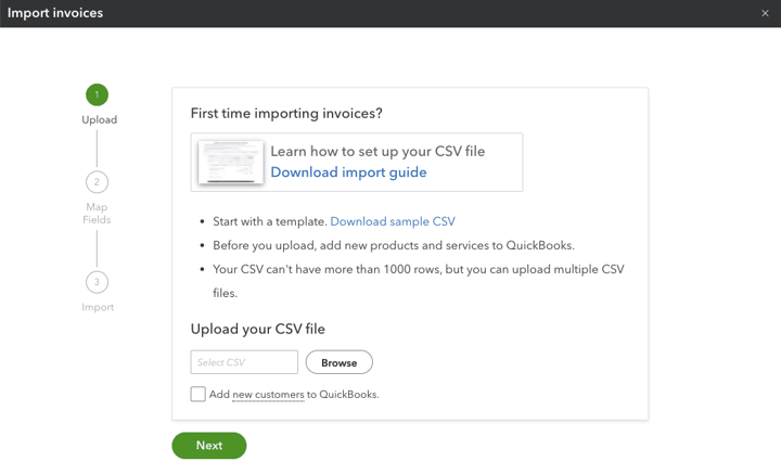 select a CSV to import