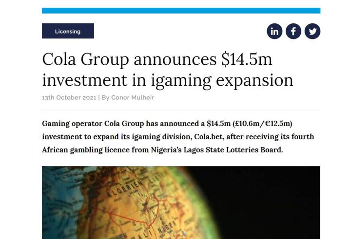 Cola Group expansion in Africa