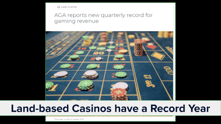 Chalkline webinar December 2022 land based casinos record year