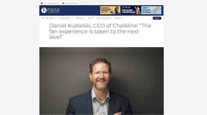 Chalkline CEO Daniel Kustelski in Focus Gaming News