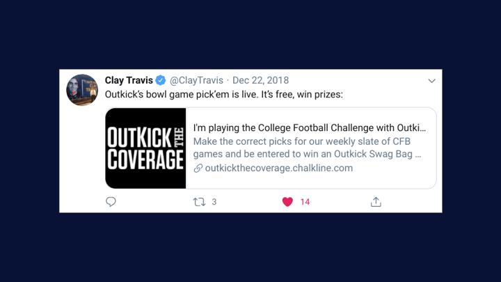 Chalkline Sports clay travis outkick the coverage pick em