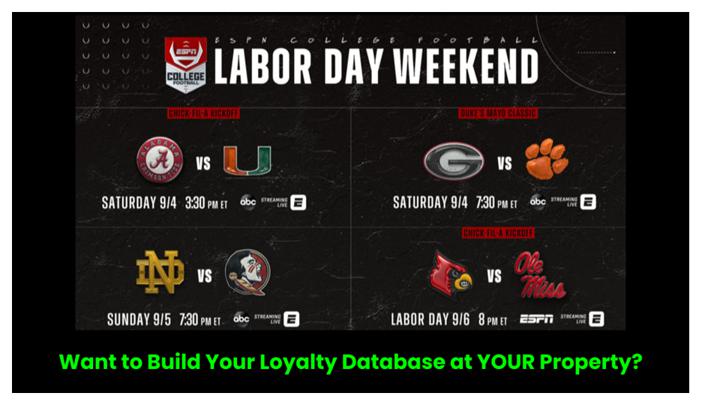 Chalkline webinar ESPN labor day weekend college football schedule