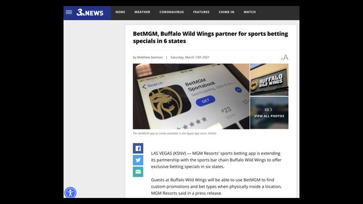 Chalkline Sports BetMGM Buffalo Wild Wings