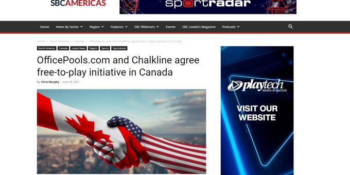 Chalkline Partners with OfficePools.com to Launch Free-to-Play Games Platform in Canada  
