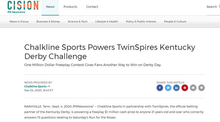Chalkline TwinSpires Kentucky Derby Challenge