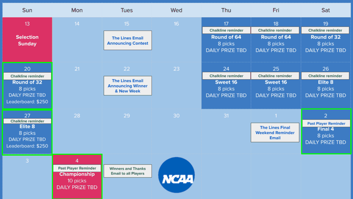 Chalkline webinar February 2023 March Madness promotional calendar