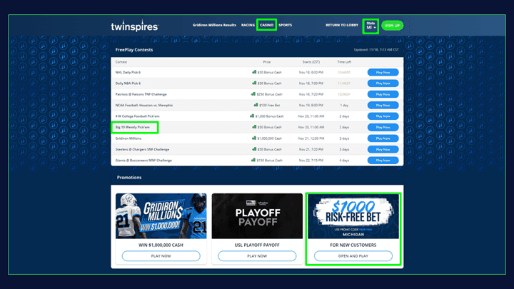 Chalkline webinar TwinSpires Michigan freeplay