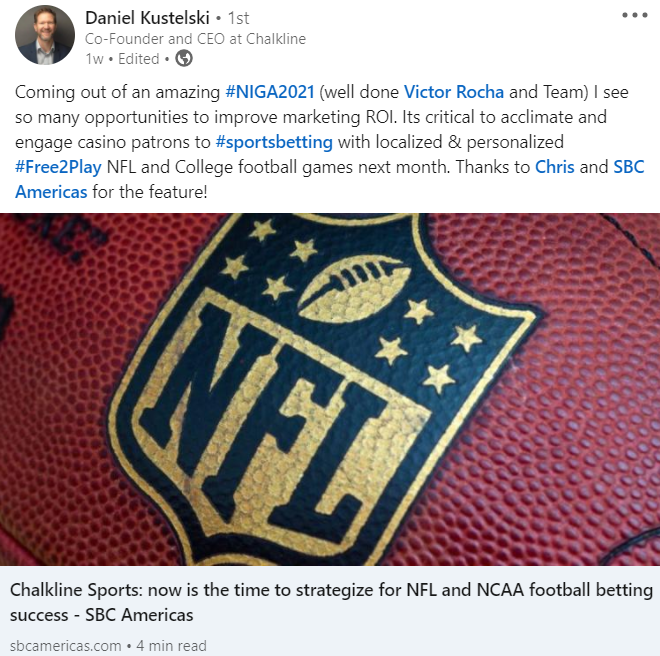 NIGA 2021 LinkedIn post football