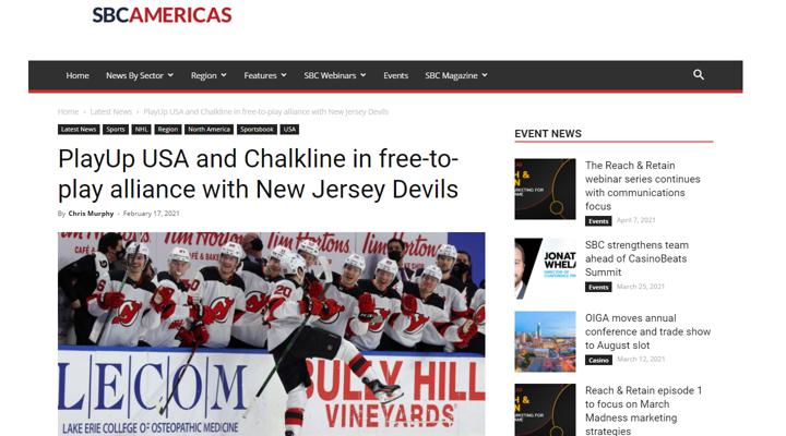 PlayUp USA Chalkline partnership