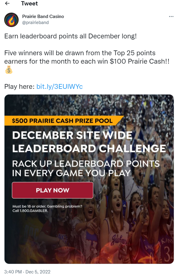 Prairie Band December Challenge