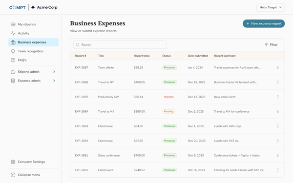 Business Expenses Dashboard