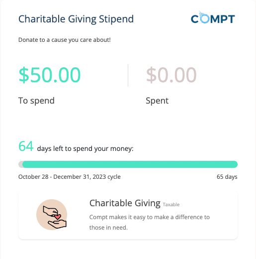 charitable giving stipend