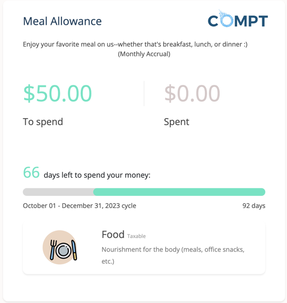 meal allowance stipend