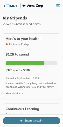 Here's to Your Health Mobile Stipend Example