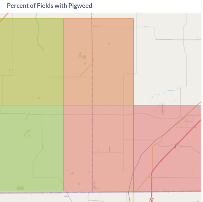 Percent of Fields with Pigweed