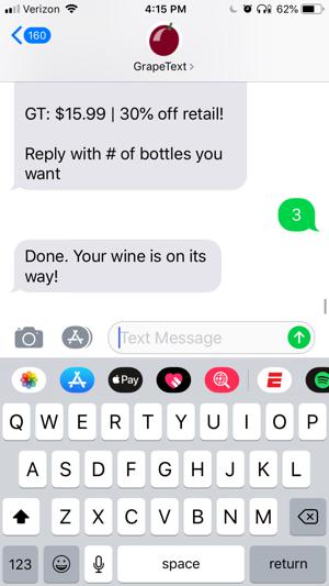 order wine in one text